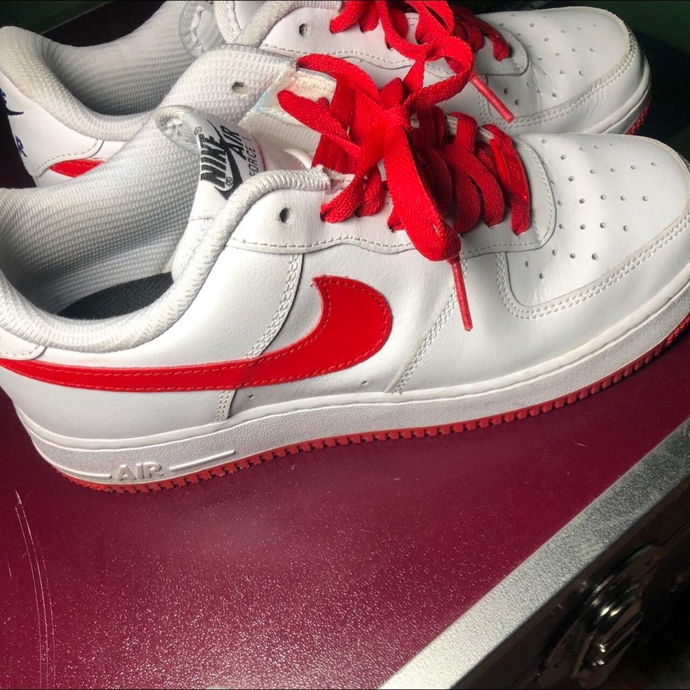 Custom red and white air forces